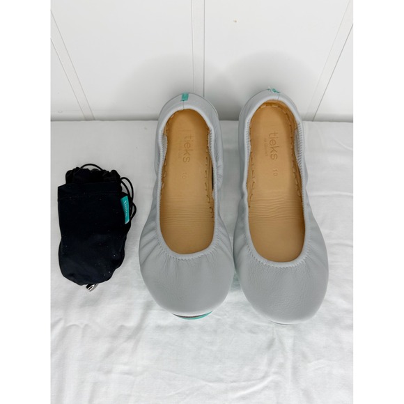 Tieks Shoes - Tieks Cool Grey Leather Ballet Flats Size 10 Foldable Shoes New